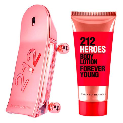 Set 212 Heroes para chica 80 ml + Crema de cuerpo 100 ml